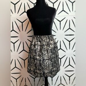 J.Crew Black and Silver Skirt with Pockets Size 2